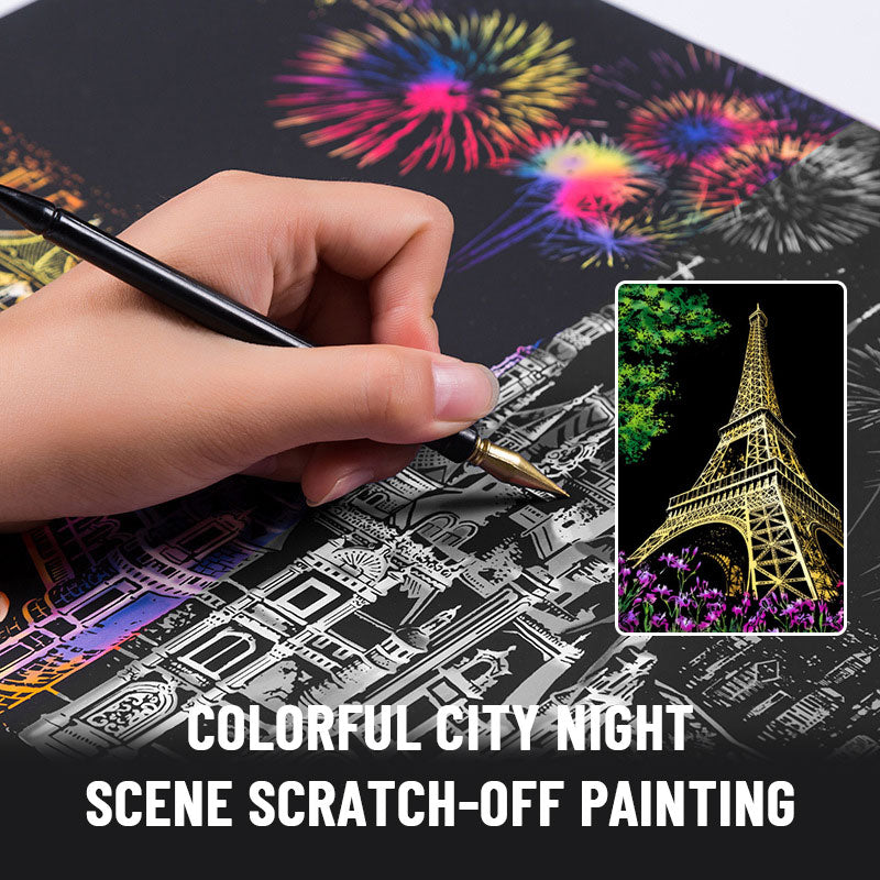 Colorful City Night Scene Scratch-Off Painting